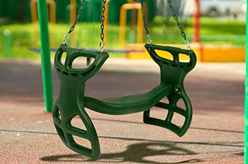 Milliard Glider Swing For Swingset, Swing Set Accessories, Back-To-Back Glider For Two Kids, Attachment Options Included, Green #TOP6