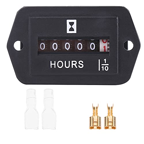 Brrnoo MéMètre d'heure, Maquilleur de Mètre Mécanique DC 6 80V Mémoire de Voiture pour le Générateur de Moteur à Boat à Moteur (HM002)