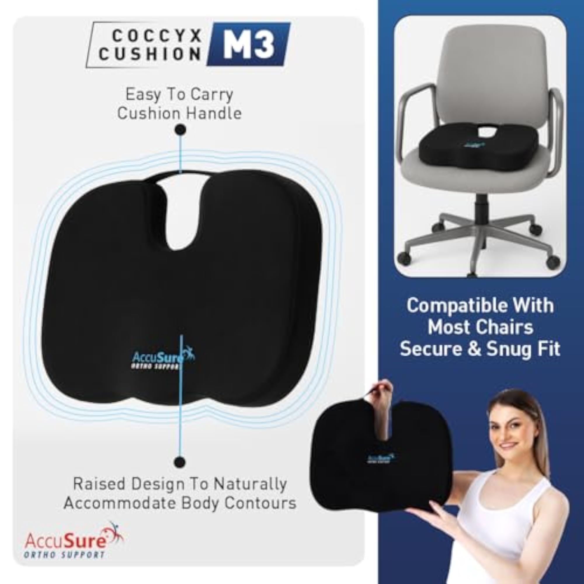 Orthopedic Coccyx Seat Cushion with Memory Foam