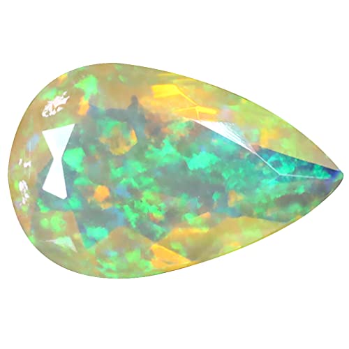 Opale arc-en-ciel éthiopienne de 2.63 ct, le cadeau idéal en pierre précieuse poire naturelle