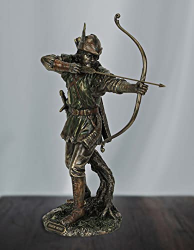 Estatua Decorativa Robin Hood Metal Bronze 11.5 pulg miniatura 4