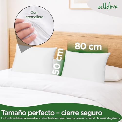 Miniatura 2 de Welldora 2er-Set Milbenbezug Kissen 50 X 80 Allergiker Kissenbezug Fachärztlich Getestet Premium Encasing Gegen Milben Bettwanzen Allergiker Bettwäsche