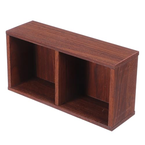 Hemobllo Organizador de Bolsitas de Té de Madera Maciza Caja de Almacenamiento Dividida para Sobres de Azúcar y Condimentos de Café Organizador Versátil para Cocina y Encimera Color Nogal