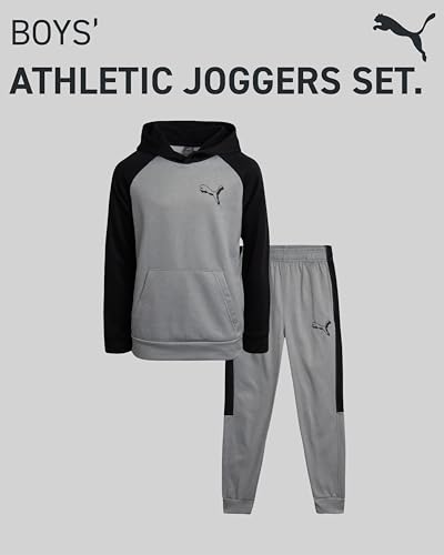Puma Boys' Jogger Set -2 Piece Active Fleece Pullover Graphic Hoodie Sweatshirt And Sweatpants For Boys  thumb #1