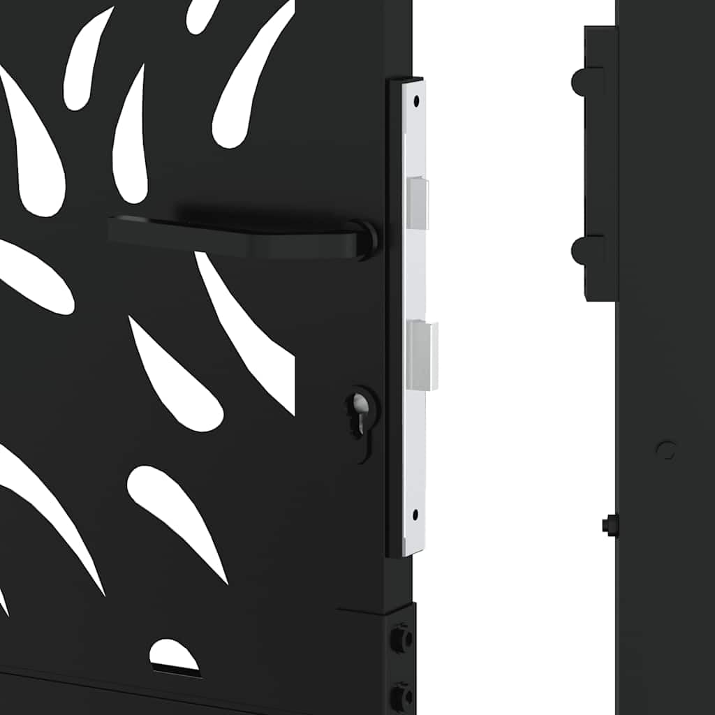 vidaXL Cancello Giardino Nero 100x150 cm in Acciaio Design a Fiamma, cancello della Recinzione, cancello Esterno, cancello del Metallo