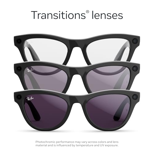 Image of Meta Ray-Ban (Gen 2) Skyler Smart AI Glasses, Black, Transitions Amethyst