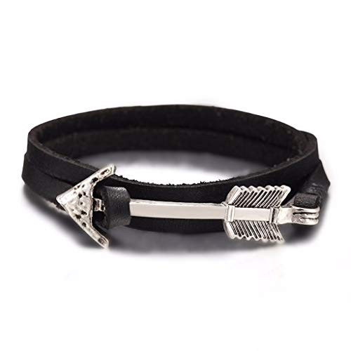 Preisvergleich Produktbild KUSTOM FACTORY Herren-Armband Leder schwarz & Pfeil