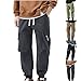 Cambkatl Men’s Cargo Pants Elastic Waist Drawstring Casual Joggers Hiking Outdoor Track Sweatpants with Pockets