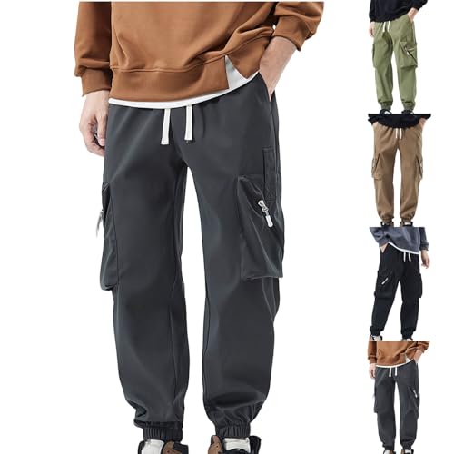 Cambkatl Men’s Cargo Pants Elastic Waist Drawstring Casual Joggers Hiking Outdoor Track Sweatpants with Pockets2