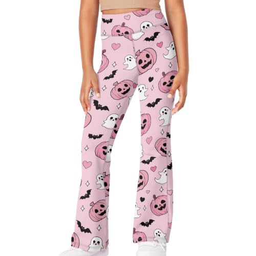 Image of Girls Flare Leggings 5-14T Cute Bell Bottoms for Girl Yoga Pants for Gym