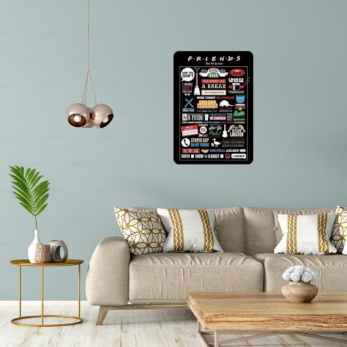 Image of Zesta Bathroom Decor Items Washroom Decor Tin Sign | Aesthetic Posters Wall Poster for Bedroom | Magnetic Cafe Decoration Items / Restaurant Decorations Items | Quirky Home Decor Bar Accent (Friends (3))