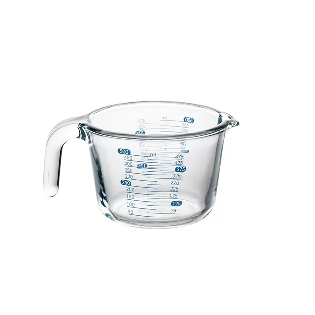 Tazas medidoras de Vidrio de borosilicato Alto, Herramientas for Hornear, Tazas medidoras Resistentes a Altas temperaturas con Tazas de Leche graduadas(500ml)