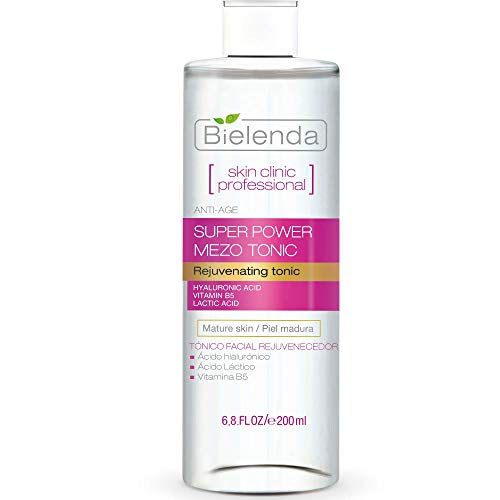 Bielenda Skin Clinic - Face Tonic Effectively Cleanses The Skin Strong Rejuvenation Reduction Of Wrinkles Skin Revitalization - Skin Clinic Professional With Lactic And Hialuronic Acid - 200 ml