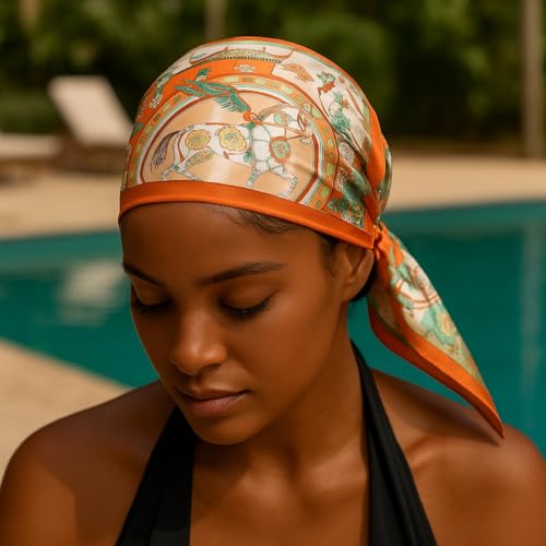 Tayri 100% Pure Silk Scarves – 20'' Small Luxurious Square Purse Scarf, Lightweight Mulberry Neckerchief for Women and Men2