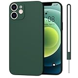  ORDA iPhone 12 Mini Hülle Silikon Case, Hanyhülle iPhone 12 Mini Ultra Dünn Slim mit Microfiber, Kratzfeste Rundumschutz Case Cover Schutzhülle Hülle für iPhone 12 Mini 5.4\'\' Dunkel Grün