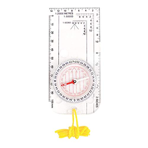 Pegcduu DC40-3A Portable ABS Compass Scale Ruler Outdoor Hiking Compass scale ruler Camping Compass Map Tools Transparent