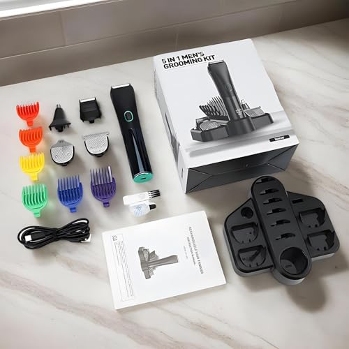 Tondeuse à barbe pour hommes contre les irritations avec kit rechargeable