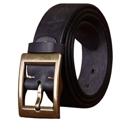 Ceinture en cuir de vache pour homme et femme sangle vintage 3.8 cm