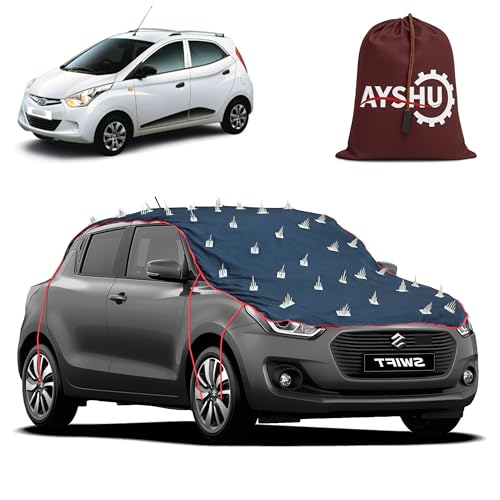 Image of AYSHU Water-Resistant Spike Car Cover for Hyundai Eon - Protects from Dogs, Monkeys, Dust, Sunlight & UV - Full Roof Universal Fit