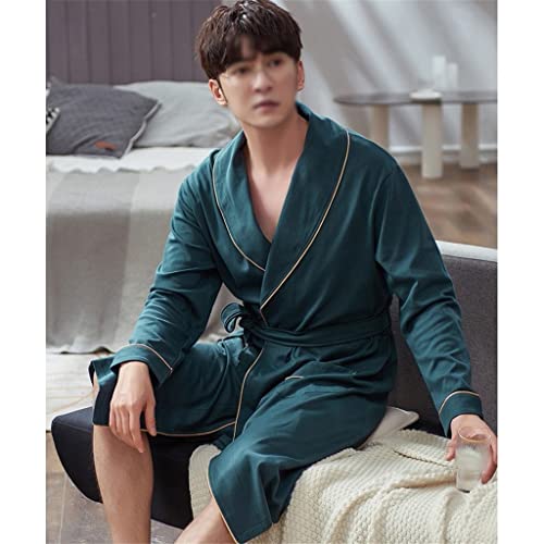 Albornoz a rayas para hombre LMMSHA bata de descanso elegante 4
