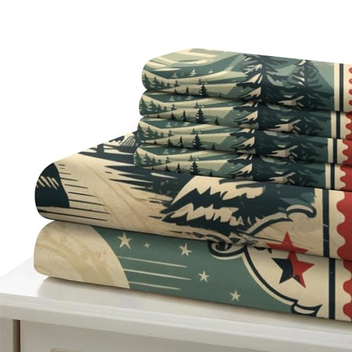 Housse de couette Noël vintage 200x200 parure lit microfibre - 7