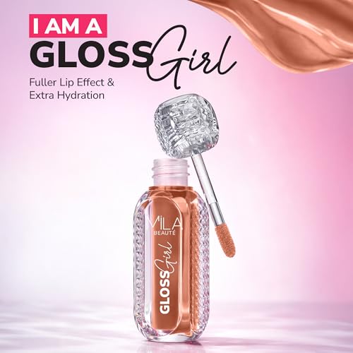 Image of Mila Beaute Gloss Girl Lip Gloss | Enriched With Mango Seed Butter & Hyaluronic Acid | Light Weight & Non-Sticky Formula | Gives Fuller-Lip Effect & Extra Hydration | High Shine Finish-(No Filter, 2.8 ml)