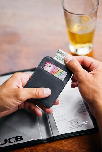 Image of Distil Union Wally Sleeve | Premium Leather Slim Minimalist Wallet & RFID-Shielded Credit Card Holder | MagLock Security, Pull-Tab Access