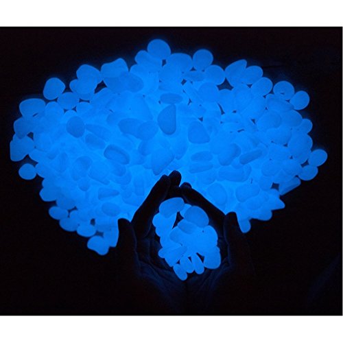 Tr318 Glow In The Dark Garden Pebbles Stone For Walkway Yard And Decor Diy Decorative Gravel Stones In Blue(100Pcs) #TOP3