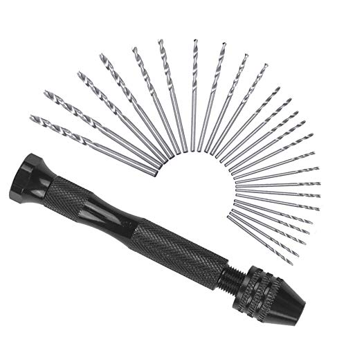 Hand Twist Drill Bits Set,Micro Drill Bits Set, Engraving Drill Bits Set for Print Circuit Board,Amber,Beeswax,Rough Stone,Jewelry,CNC Punching Engraving,26 Pieces