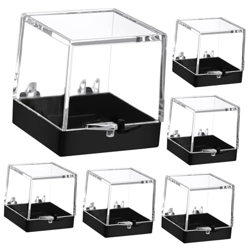 RORPOIR 12pcs Mineral Standard Display Box Gemstone Display Base Clear Cube Display Container Mini Clear Boxes Rock Display Pouches Tin Mini Mineral Display Boxes Mineral Specimens Plastic