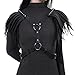 PURFUN Women Punk PU Leather Tassel Shoulder Harness Belt Gothic Black Fringed Body Harness Belt Adjustable Sexy Nightclub Rave Roleplay Cosplay Halloween Costume Chest Chain Body Chain Jewelry