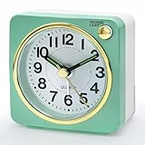 Lamisola Ultra Small Battery Analog Travel Alarm Clock, Retro Bedside Table Clocks for Bedrooms, Desk Clock, Vintage Home Decor for Bathroom Kichen Living Room, Mint