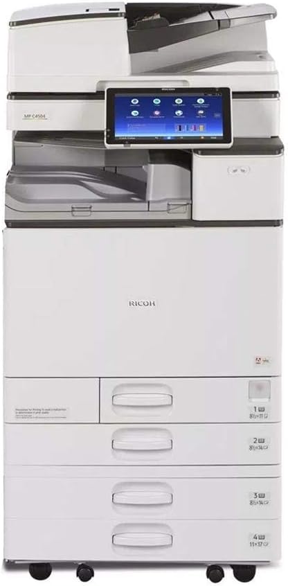 Ricoh Aficio MP C5504 Color Laser Multifunction Copier - 55ppm, Copy, Print, Scan, Auto Duplex, Network, WiFi, 4 Trays and Comes with Pre-Installed Postscript 3 Supplement (Renewed)