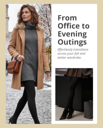Image of MeMoi Portland Cable Knit Sweater Tights, Warm Opaque Winter Tights