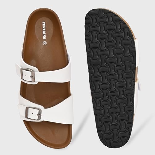 Image of Centrino Women's Berkin-Style Slip-On Sandals | Open Toe Design | Soft PU Footbed | Lightweight & Comfortable | Arch Support | On-Grip Sole | Casual Outdoor Wear (9223)