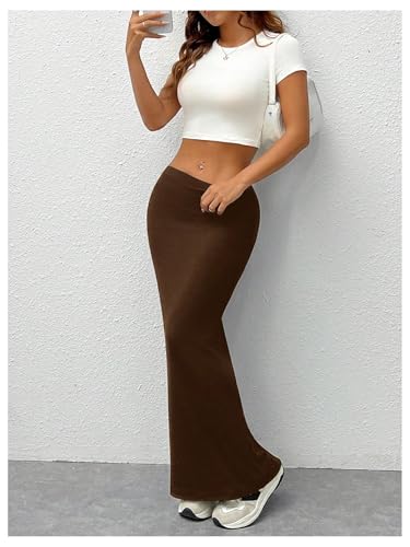 Image of GORGLITTER Women's Trendy Pencil Long Maxi Skirts High Waisted Skirt