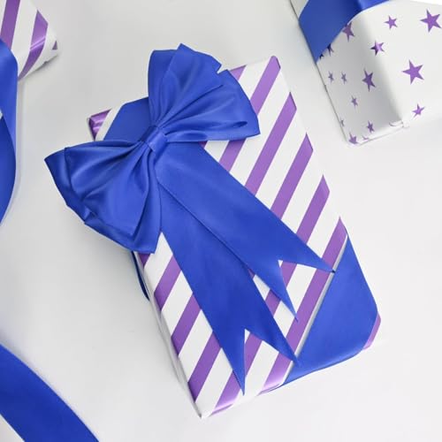 Image of Double Face Cobalt Blue Satin Ribbon 1-1 /2 inch X 50 Yards Polyester Cobalt Blue Ribbon for Gift Wrapping Very Suitable for Weddings Party Hair Bow Invitation Decorations and More