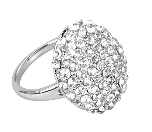 Clot Evil Women's Silver-tone Sparkle Rhinestone Engagement Ring (7)