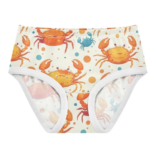 Wusikd Cartoonish Crabs Girls' Underwear Cotton Colorful Dots Girls Briefs Soft Toddler Underwear 2T