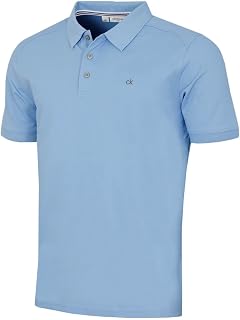Calvin Klein Men's Campus 3-Button, Slightly Wavy Collar Polo Shirt M Sky