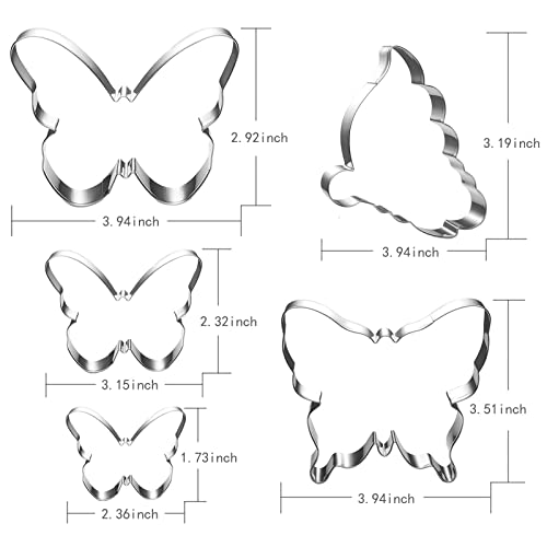 Butterfly Cookie Cutter Set-5 Piece-Butterfly Fondant Biscui Cutters #TOP6