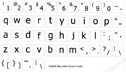 English US Large Letter (Lower Case) Keyboard Stickers Non Transparent Background for Computer Laptops Desktop PC (White) image 3