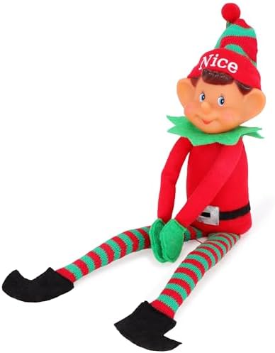 Toylandยฎ Elves Behavin Badly 12 Inch Girl Elf Soft Toy With Long Legs, Soft Body & Vinyl Head - Christmas Novelty Toys
