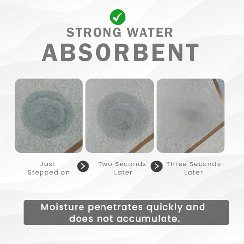 Image of Super Absorbent Door Mats, 40x60cm Soft Silicon Anti Skid Quick Drying & Water Absorbent Home, Kitchen, Bathroom Carpets, Entrance Door Mats (Pack of 2) (Beautiful Flower Mat)