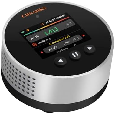 RM-65 CHNADKS Radon Detector for Home Basement, Continuous Radon Monitor with Audible & Visual Alarm, LCD Color Display, Long Term Radon Gas Meter Detector for Home, pCi/L or Bq/m³