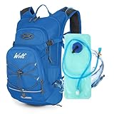Picture of WOLT Hydration Backpack 18L Hiking Water Backpack with 2L Water Bladder for Men Women, Hydration Pack for Running Cycling Biking and Climbing (Blue)