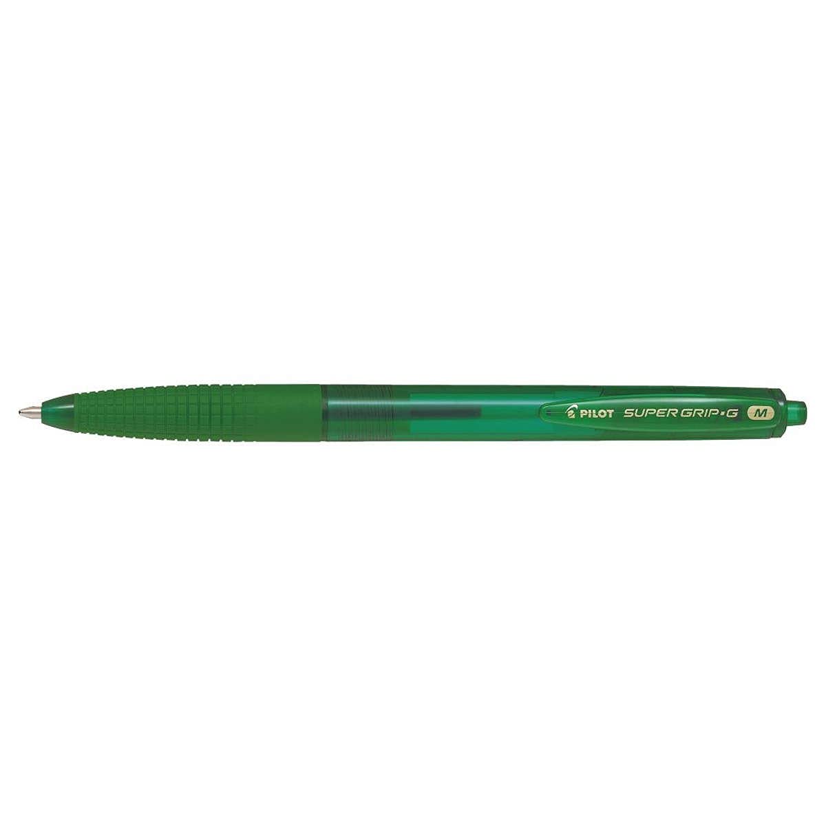 PILOT Supergrip G - Bolígrafo de punta redonda con capuchón de 0,7 mm, color verde