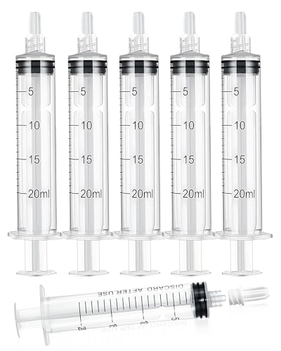 Image of 20ml Luer Lock Syringe without Needle - 20cc Plastic Syringes, Sterile, Individually Sealed, Pack of 10