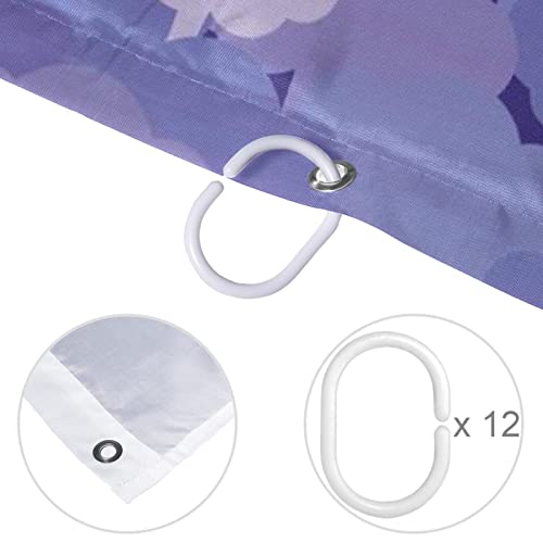 Rideau de douche imperméable anti-moisissure violet plantes