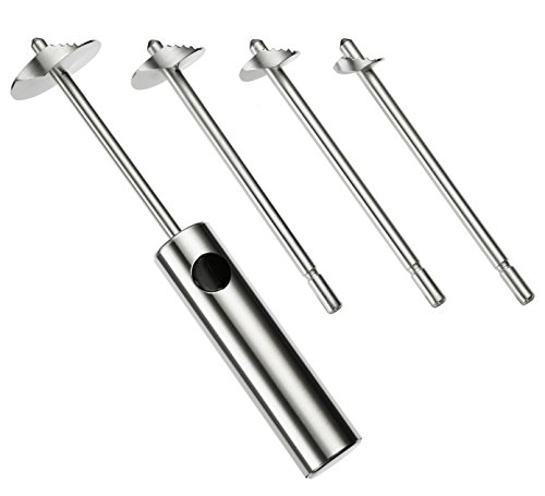 LURCH Germany Stainless Steel Vegetable Drill, Corer and Spiralizer with Handle Set (Attila Hildmann Edition)